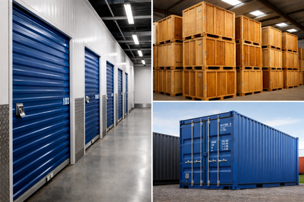 Comparar guardamuebles: contenedores para almacenamiento en nave